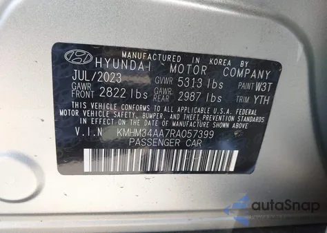 2024 Hyundai Ioniq 6 Sel from USA, damaged, VIN KMHM34AA7RA057399